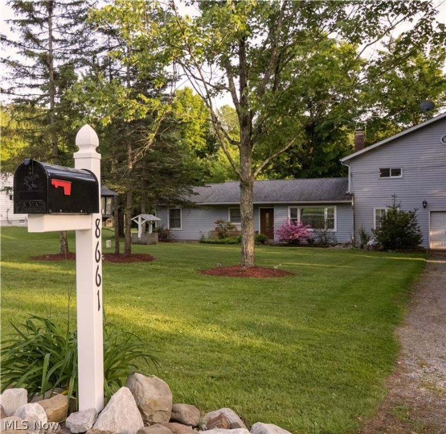 Wonderful ranch style house with a separate living suite on the upper level. Home is great for adult children moving back home or those who frequently entertain out of town guests. Cozy wood burning fireplace in living room! Updated kitchen and main bath! Slider off dining room leads to large stamped concrete patio that was added in 2021, perfect for summer cookouts. Additional living suite, has a bonus/living room, kitchenette, full bath, generous sized bedroom and office. Plus, there is a deck off the bonus/living room overlooking the back yard! Home has an oversized attached 2 car garage! The main home had extensive renovations that were done approximately 10-12 years ago: septic, well, drywall, electrical, plumbing, woodwork, windows and doors! Recent updates: patio, water softener and furnace (for suite). Plus, a 1 yr home warranty! Great location close to schools and shopping!