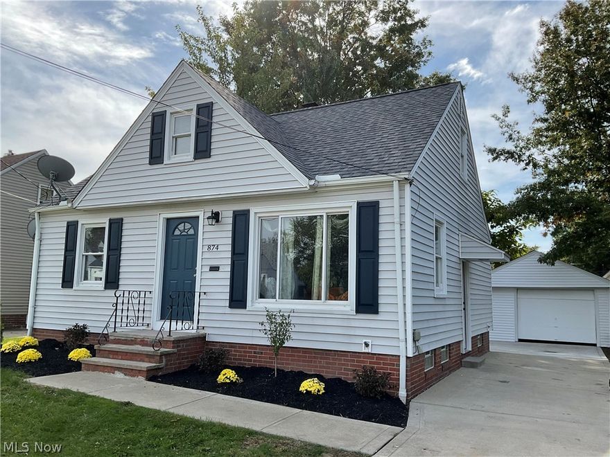 Updated thru out....Roof 2021, Furnace and Central Air added 2022, Basement Finished  w glass block windows and Full bath....
  Kitchen updated with Granite Countertops and Stainless steel appliances....Detached Garage....Newer windows and so much more.  Comes with HSA Home warranty and is Agent owned.....