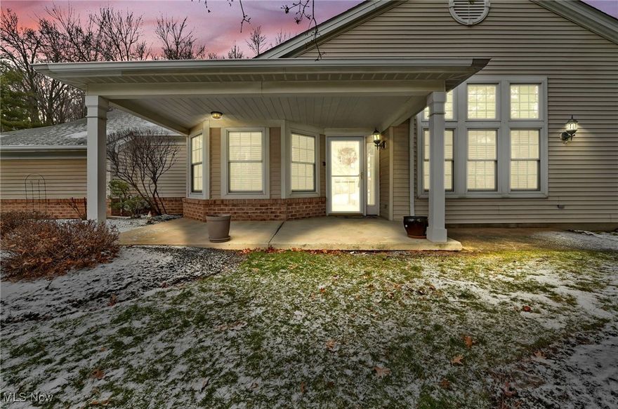 Welcome to this well-maintained, single-floor senior living unit located in desirable Avon Lake. This one-level home offers 2 bedrooms and 2 full bathrooms, all conveniently situated on the main floor which is ideal for comfortable, low-maintenance living. The spacious living room features soaring ceilings and a beautiful decorative “gemstone green” stone fireplace that serves as a stunning focal point and includes an abundance of natural lighting. Carpet replacement is needed, offering an opportunity for the next owner to personalize the space.

The primary suite includes a large vanity area and a thoughtfully customized bathroom with a soaking tub, separate shower with seating, and grab bars for added comfort and accessibility. Additionally, an attached garage provides convenience and additional storage.

The unit comes fully equipped with an abundance of appliances, including a refrigerator, range, microwave, and dishwasher. Maintenance fees cover landscaping, snow removal, trash removal, recreation, and other community-maintained services.

Make this your new home and enjoy the ease of low-maintenance living in a well kept community.