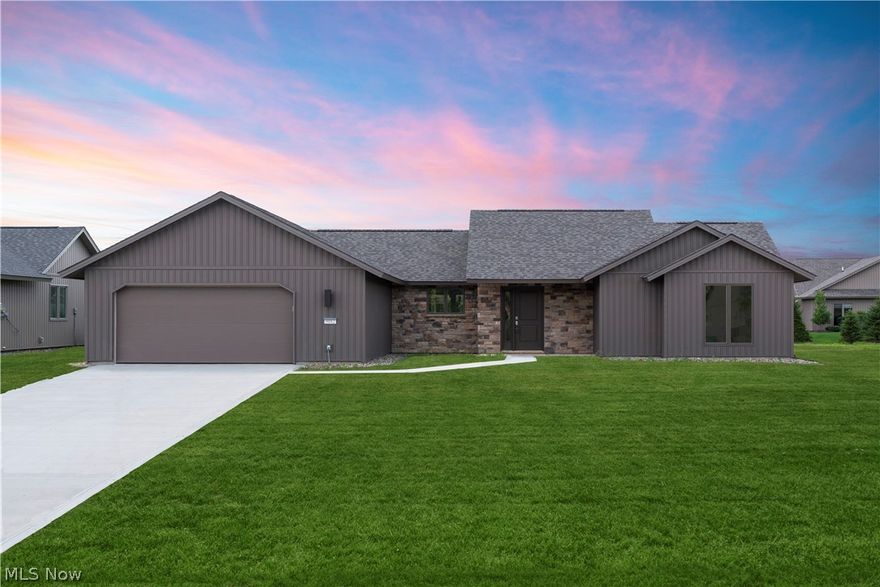 New home - Immediate occupancy!  Interior photos are of previously constructed homes.  This custom home features a cathedral ceiling in the grand room, kitchen, and dining area, three bedrooms - master with full bath and large walk-in dressing room, fantastic kitchen with granite counter tops and tile backsplash, snack bar island, custom cabinets and large pantry, two full baths with granite counter tops, (master bath with tile shower and glass doors) upgraded flooring, plumbing, and appliances, high efficiency gas furnace and tank-less hot water system, insulated garage with hot and cold water, floor drain, pegboard, door operator and pull-down stairs to overhead storage.  Fully landscaped yard.  Subdivision Olympic-size pool, children's pool, fitness center and play area. Numerous single family and cluster home building sites are available. Bob Schmitt Homes is an “Efficiency Crafted” builder. Recently recognized as designing and building the “Most Energy Efficient Home under 2,500 s