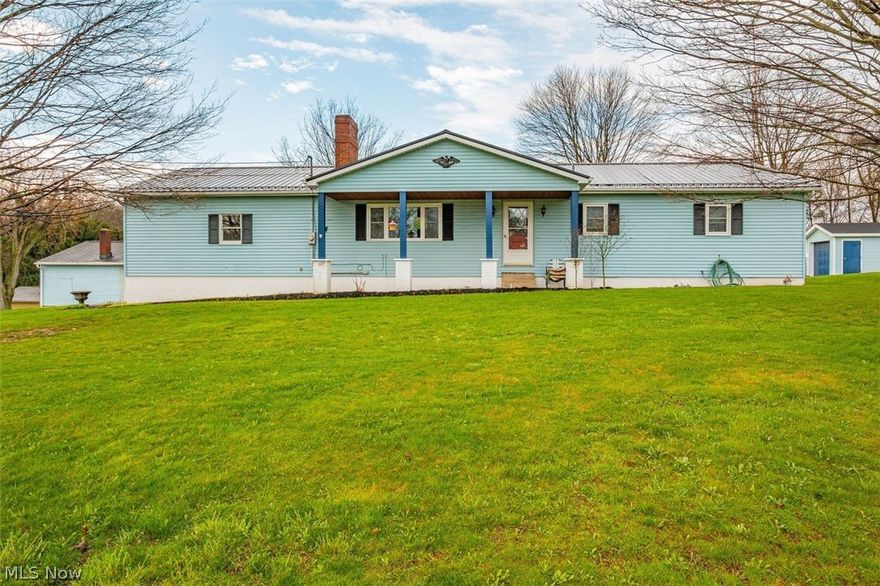 Nestled off of the road, sitting peacefully on 1.5 acres you will find this amazing ranch home with SO many amazing features! The interior is very spacious and inviting, having you feeling right at home as soon as you walk in! Entering through the garage you are greeted by your beautifully updated eat-in kitchen which leads to both the living room and the sun room. From the sun-room you have amazing views of your 12ft deep pond with a fountain, tons of mature perennials lining the home and detached garage (30x24), the garden and the beautifully maintained yard! You'll find gorgeous built-in shelving in the living room which has been tastefully updated over the years. The primary bedroom has its own private full bathroom. The second full bathroom is on the main level and the half bath is conveniently located in the partially finished basement! This basement really showcases the size of the home with a gigantic rec room, a half bath, the utility/laundry room and a bonus room perfect for storage or a little work shop! Don't let all of your focus go to the beautiful brick fire place in the rec room, there is also a kitchenette equipped with a sink, fridge and stove! On the utility side of the basement, there is a special storage area for wood, making the use of the fire place a breeze in the winter! For the past 30 years this home has been meticulously maintained by the same owners. Some of the more recent updates include a brand new garage door on the detached garage, misc. paint, carpet, furnace, the entire kitchen remodel, metal roof and SO much more. Come and see this property for yourself to truly appreciate all it has to offer!