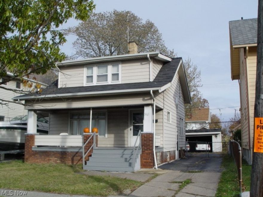 Affordable home in a great location on a quiet red brick street. Spacious living room with a decorative fireplace, formal dining room with built in china cabinets. This home has aluminum sided exterior, new T2G flooring on the porch, central air, fenced in yard, glass block windows and plenty of old world charm. Master bedroom will accommodate a large bedroom set. Basement could be finished into a recreation area. Easy access to I-90, shopping and restaurants, RTA, playground and recreation facilities. This home needs your decorating ideas and some TLC. However, the home is competitively priced.