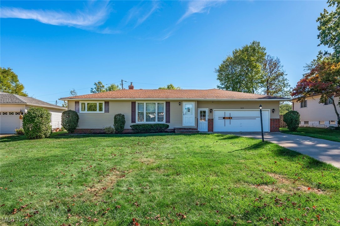 Charming Ranch home in the desired Westwood Estates neighborhood is certain to impress. Warm living room. Kitchen offers lots of cabinet and counter space. The addition includes spacious dining area with skylight and family room with vaulted ceiling... both offer lots of windows bringing in great natural light. All bedrooms with nice size closets. Full basement includes finished recreation room, full bath, glass block windows, laundry area and storage. Newer furnace and central air 2021. Newer hot water tank 2023. Vinyl siding. Hurd Windows throughout. Walking distance to elementary school. Great location close to the highly rated Strongsville Schools, The Cleveland Clinic Strongsville Branch, Cleveland Metro Parks, SouthPark Mall and major highways. You've found it! Call agent today.