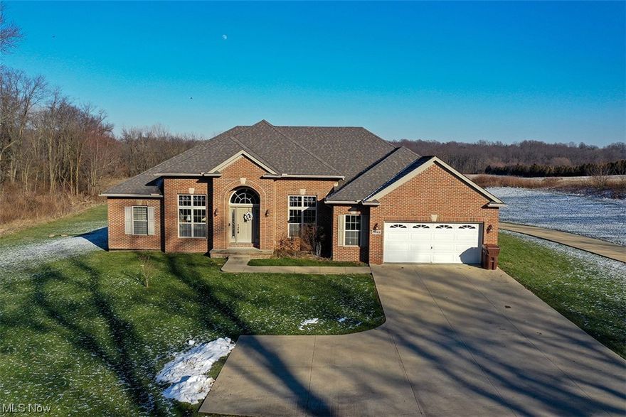 Premier Real Estate Auction - Brick Ranch Home - 11 Acres - 2 Outbuildings - On-Site & Online Bidding Available - ABSOLUTE AUCTION, all sells to the highest bidder on location. ONLINE BIDDING BEGINS FRIDAY, MARCH 17, 2023 - 11:00 AM and AUCTION LIVE ON-SITE BIDDING WILL BEGIN FRIDAY - MARCH 24, 2023 - 12:30 PM. REAL ESTATE: Great opportunity to purchase a beautiful custom home on 11 acres in the city of New Franklin, Ohio. Built in 2010, this brick ranch home has 2,484 SF of living space with an open-concept floor plan. The kitchen has solid surface countertops with an island and a high-top bar eating area. Living room with vaulted ceilings and gas fireplace. Sliding glass door to deck/patio area. The formal dining room and office are located on each side of the front entry area. 4 total bedrooms and 2.5 bathrooms. The master bath has a bathtub, shower, closets, double sink, and vanity area. Solid surface flooring throughout main floor with carpet in the bedrooms. 2-car attached garage