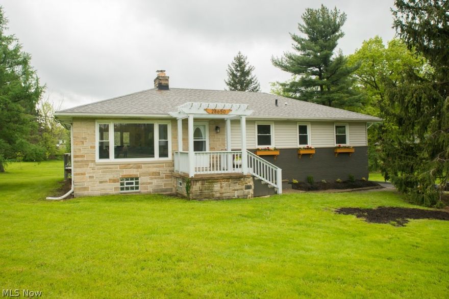 Move right in to this magnificently remodeled 3 bdrm and 3 full bath home on almost 2 acres in Solon. This well thought out home offers a very open floor plan. Family room opens up to the dining area and kitchen which walks out onto the brand new deck. On the main level you have two generously sized bedrooms and two extensively remodeled full baths.  The brand new, very impressive kitchen upgrades include new SS appliances, granite counters, tile flooring, cabinetry, tile backsplash, and butcher block island. The finished lower level features a mud room, perfectly sized office, full bath, and laundry with new front loading washer and dryer. The entire home has new electrical, pex plumbing, newer roof and windows. Exterior improvements include extensive landscaping and new asphalt driveway. Perfectly located and close to tons of amenities, schools, metro park trails, and route 422. This home is a wonderful opportunity!