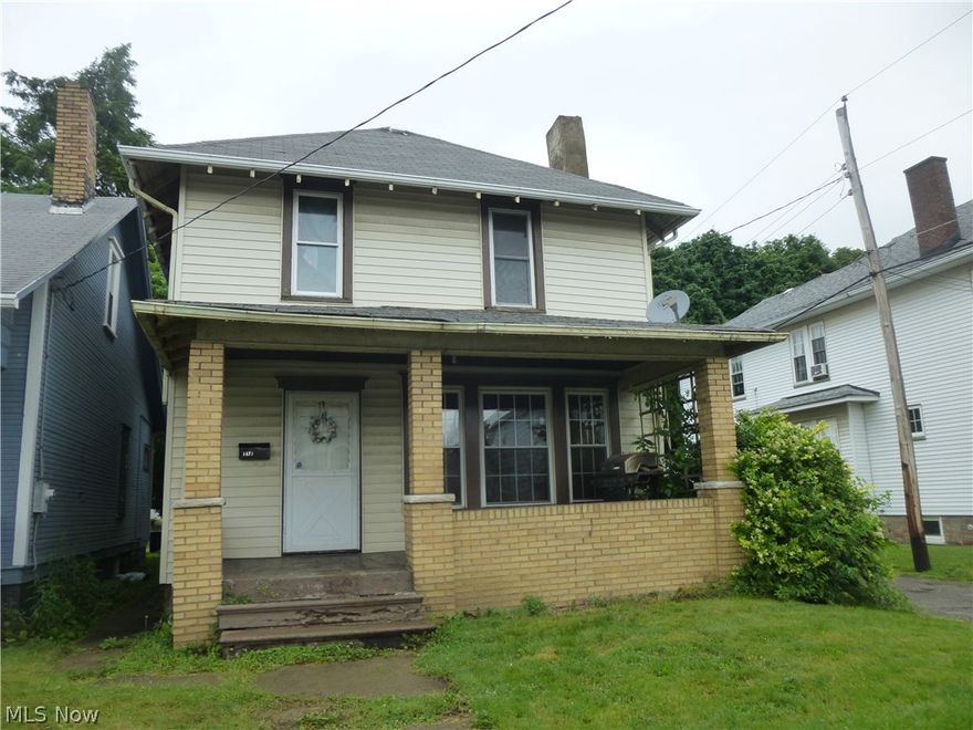 Along with the home out front, there is also a garage apartment in the rear. The main home has had newer windows and siding updated in 2012. Owner lived there while collecting rent from the garage apartment.   The garage apartment is currently empty but rented for $450 month. It also had new siding in 2012 and houses 2 bedroom and 1 bath. Utilities were all separated.