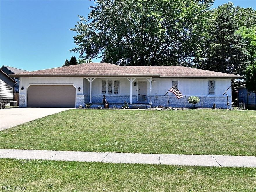 Remodeled, updated ranch home. Bright open kitchen w/lots of cabinetry & ceramic flooring. Family room has fireplace and overlooks the back two-level deck, gazebo w/fabric awning, horse shoe pits & plenty of shade trees to give you that privacy. Master bath has a full shower. One of the bedrooms have surround shelving & storage currently used as an office. Newer carpeting. Spacious carpeted rec room in basement & tons of storage. Super clean & ready to move in!