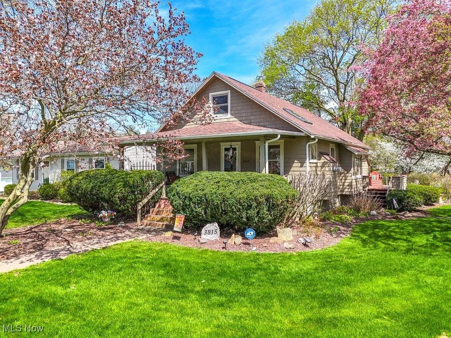 This storybook 3-bed, 1-bath Craftsman-style home in the heart of Stow and has been lovingly maintained by the same owner for 40+ years. With timeless character, modern updates, and a setting that feels like it’s straight out of a picture book, this home is truly something special. A welcoming front porch leads into the cozy living room featuring a gas stone fireplace, flanked by glass-front cabinets, wood-beam and shiplap ceilings, plentiful windows, and skylight that fills the space with natural light. The dining room offers a charming window seat, perfect for casual gatherings. Hardwood floors lie beneath the carpet, waiting to be uncovered. The renovated kitchen is both functional and stylish, with a convenient side door leading to the driveway and a stunning backyard oasis of nearly .5 acre – a rare find in the city. With lush landscaping, multi-level deck, patio, firepit, lighting, and speaker system, the yard feels like your own private park. A cozy den on the main floor could serve as a fourth bedroom or guest space with the addition of a door. The full bathroom was renovated in 2019, and a main-level bedroom offers easy one-floor living. Upstairs are 2 additional bedrooms, including one with a unique wood-slat wall that overlooks the living room. This home is rich in architectural detail, featuring wood trim, arched doorways, and beautiful craftsmanship throughout. The full basement includes extra storage, washer/dryer, is plumbed for a toilet, and offers walk-out access to the backyard for hobbies, or even future expansion. A detached two-car garage adds to the home’s convenience and storage. Recent updates include Roof, Gutters, and Furnace (2018), storm doors and skylight (2019), A/C (2023), and updated ADT security system (2021), offering added peace of mind. With nothing to do but move in, this centrally located home is just minutes from shopping, dining, and quick access to Routes 59 and 8 and offers the perfect blend of charm, comfort, and location.