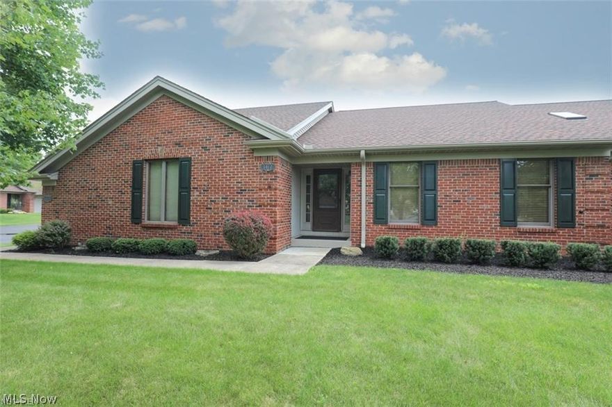 Beautiful ALL brick 2 bedroom, 2 full  bath Ranch condo with all the amenities your heart desires.  Custom commercial grade carpet, quartz counter in kitchen, cabinets made for the gourmet cook, stainless appliances, amazing family room with fireplace that has direct access to 4 season sunroom. Large Master bedroom with custom built ins and master bath.  Guest bedroom with walk in closet and another full  bath with large linen closet.  Basement partially finished for rec room and possible 3rd bedroom/office.  Just under 1700 square feet + sunroom, make this condo the PERFECT size for your next chapter.