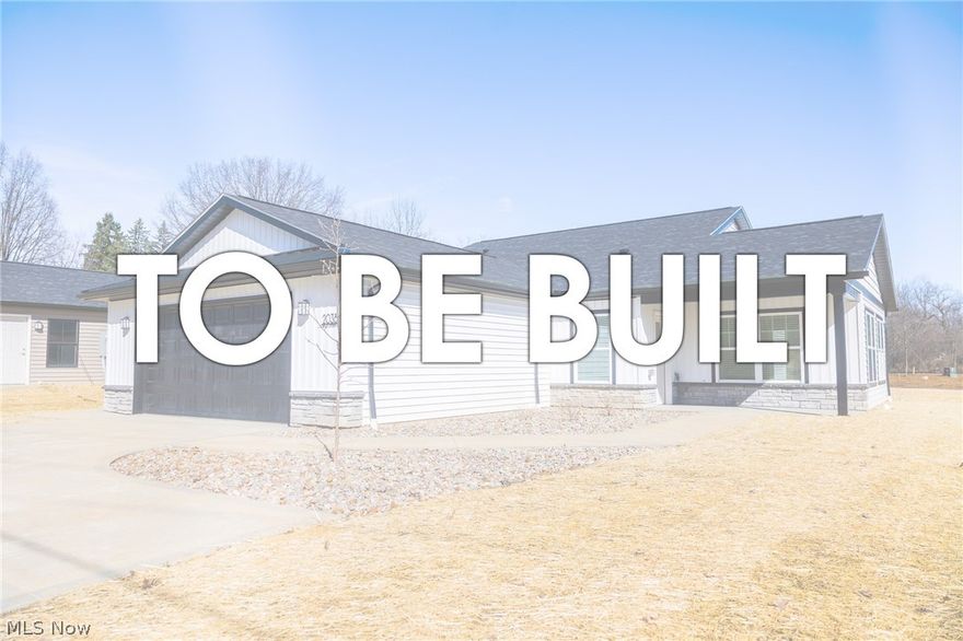 Welcome to Oasis of Wooster, a thoughtfully designed allotment featuring 19 new construction homes where modern design meets energy efficiency. These 3-bedroom, 2-bathroom homes offer 1,633 sq. ft. of living space, complete with an attached 2-car garage and a spacious concrete patio. Each Energy Star Certified home is built to ensure low heating and cooling costs while maximizing comfort year-round. Step inside to discover a functional open floor plan. The kitchen, a centerpiece of the home, boasts ample cabinet storage, a center island with granite countertops, and plenty of space for cooking and entertaining. The kitchen seamlessly connects to the dining area, creating an inviting setting for meals and gatherings. Adjacent to the dining space, the bright living room is filled with natural light from large window sand a sliding glass door that opens to the patio. The home’s three bedrooms include a serene master suite featuring a walk-in closet with abundant shelving and an en-suite bathroom with a double vanity. Designed with convenience in mind, these homes offer first-floor laundry and no basement. Lofted ceilings in the kitchen and dining areas enhance the sense of openness and modernity, making each home feel spacious and inviting. Don’t miss the opportunity to own a brand-new home in a convenient location. Contact us today for more information or to schedule your private showing! The property listed at Lot 10185 does not yet have an assigned street address. This is a to-be-built home; construction has not yet begun. All photos shown are of similar homes built by the same builder and are for illustrative purposes only. The floorplan will be the same as depicted, but finishes, fixtures, and other interior details may vary based on final selections.