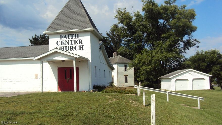 A beautiful and well manicured 6.26 acres overlooking St Rt 93 between Roseville and Crooksville. Currently is a church and has not had any activity for a few years. There is a 2 car garage, a pole type building for activities, a pond and parking for many vehicles.  There are 2 restrooms in the church building.  There is an abandoned parsonage on property that needs to be removed. This is an awesome location for your dream home to be built. There is a private drive and also a township road leads up to property. Please use township drive to enter. Taxes to be determined.