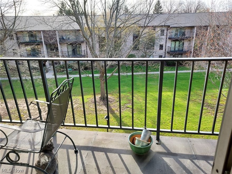 This beautiful garden style condominium is located on the top floor with luscious green views and quiet living in a parklike environment.  This updated unit boasts in-unit laundry and very spacious master bedroom with walk-in closet. The galley kitchen has a walk-in pantry and dedicated eating area. The second bedroom makes the perfect home office or guest room space. Cozy living room with sliding glass door leads out to your private balcony. A dedicated carport keeps the elements off your vehicle and there is ample parking for guests. New HVAC unit installed May 2025. Misty Lakes at the Meadows is convenient to I-71 and I-480, Hopkins Int'l airport, shopping, restaurants, and major medical facilities.   Water, sewer and trash are included in the HOA fees.  Don't miss the opportunity to own affordable living at its best!  Owner is licensed real estate agent in state of Ohio.