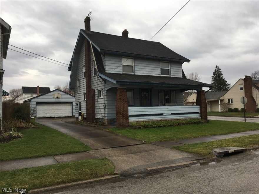 3 bedroom 2 story replacement windows.  Living room, dining room, kitchen with 6 x 6 breakfast nook.  Oak trim through out.  Clothes chute, full basement, central air double car garage.  Sold As Is!