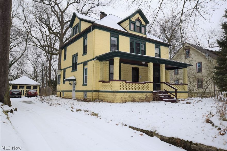 Large multi-family home located in North Hill conveniently located near The University of Akron. Lower level has 1 bedroom, 1 bathroom, a family room, kitchen and a living room (with a fireplace!). The upper level has 3 bedrooms, 1 bathroom, a kitchen, family room, and access to an attic space that can be used as two additional bedrooms. Upper and lower levels have separate gas meters. The covered, spacious front porch is a perfect spot to relax, as well as the back patio. Detached garage.  All appliances stay with home.