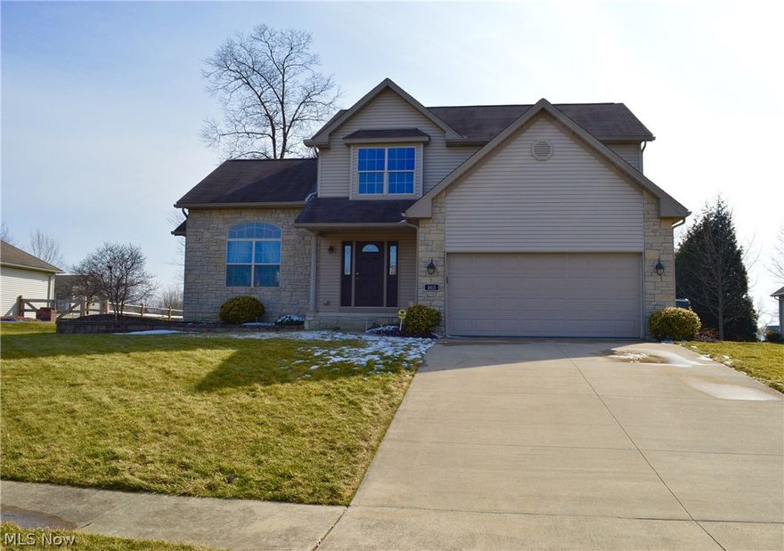 Don't miss out on this well maintained colonial in Rittman. This home shows like it was just built. Kitchen offers upgraded maple cabinets with Corian counter tops. Enjoy the  large island where people will gather at your parties. All appliances including washer and dryer stay. The great room has large vaulted ceiling with plenty of light. Don't forget to try out the LED lighting inside the tray ceiling in the great room. First floor laundry could also be used as an office. The upstairs offers 2 good sized bedrooms with good closet space. The large master suite has walk in closet off the master bath. The loft has a skylight for more great light. The sliding doors off the kitchen lead to a tiered patio perfect for entertaining. Home has been professionally landscaped. Last house before the cul de sac. Get your tour of this home before it is gone.