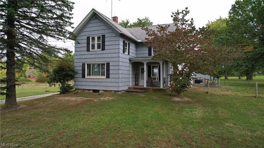 Motivated Sellers! Attention all horse/farm lovers! Plenty of room to roam on this 1,654 sq ft colonial farmhouse built in 1901 with 5 bedrooms, 1 bath horse property perfectly located on 4.2 acres in Randolph Township! New (2022) 24x35 barn with 2 stalls, a chicken coop, work area, storage loft, electric and water. There are also 2 additional outbuildings on the property - additional 40x30 barn (in need of some repairs) and an additional 12x8 chicken coop (Please do not touch electric fence!) Home features on the first floor are- 2 bedrooms on the first floor with nice sized closets, spacious eat in kitchen (stove, fridge and microwave convey), large living room with new carpet (2023) and your full bathroom with new flooring and extra deep storage cubby. Second floor you will find your additional 3 bedrooms with nice size closets (one has a beautiful cedar closet). You will find your laundry room in the basement along with plenty of room for storage. On your spacious 4.2 acres of property, you will also enjoy grape vines, pear trees and apple trees! There is also a nice big fenced in area for your dogs to also enjoy being outside with you! You don’t want to miss out on your opportunity to make this home yours. Call your favorite realtor to schedule your private viewing before this property is gone! Home has security cameras but audio has been turned off.