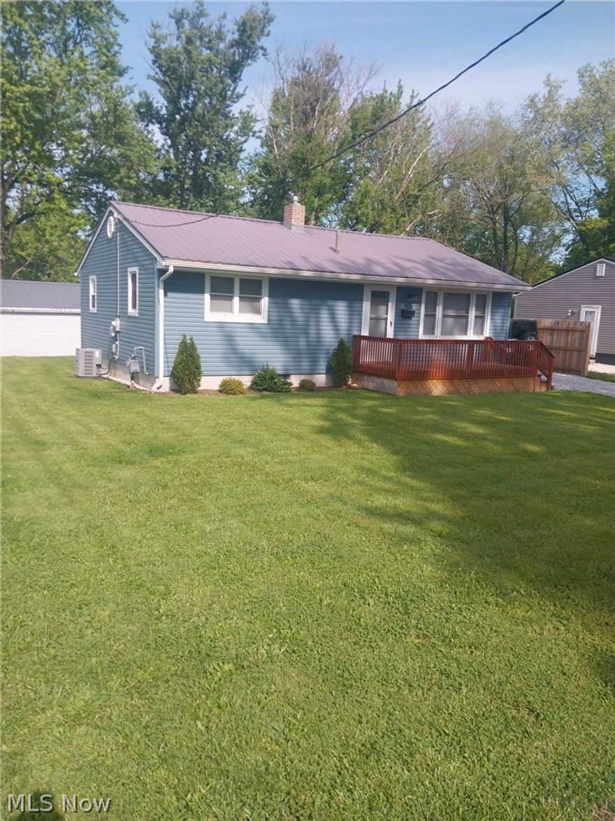 Ready to move in. Spacious ranch home with detached garage on corner lot.   Large main bedroom with walk in closet, bright living room and oversized kitchen with pantry.  Full clean basement with laundry hookup and toilet, could make a half bath .  All situated on large corner lot.  Newer privacy fence , gravel in driveway and gutter guards.  Just move in ! Welcome home !