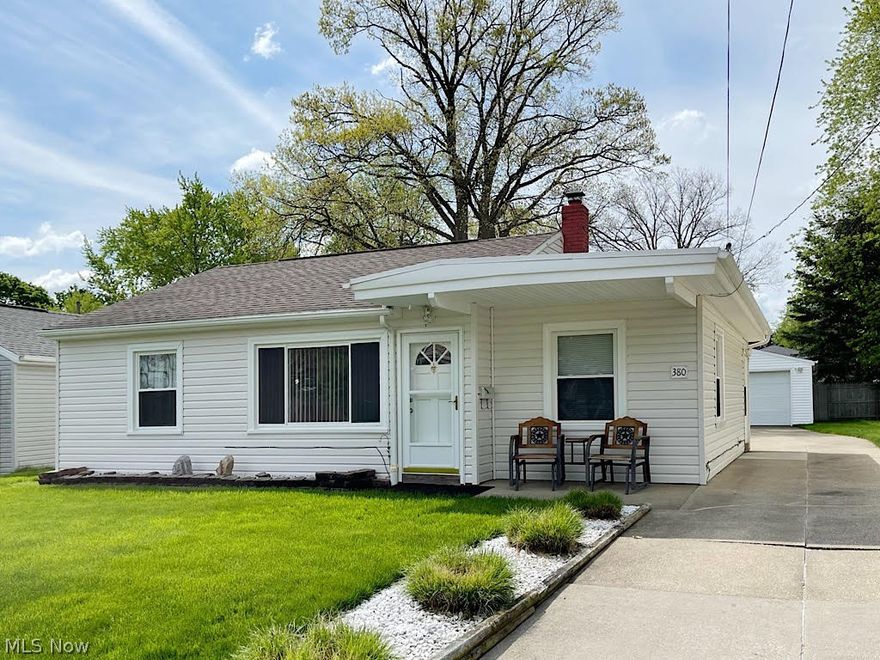 Exceptional opportunity for one floor living in this adorable, 3-bedroom ranch in an area of super nice homes! The outside will impress, with vinyl siding and an architectural shingled roof. The inside is welcoming with fresh paint and neutral colors. The living room is good-sized and the eat-in kitchen has loads of cabinets for storage, all the appliances and room for a nice sized table. You’ll appreciate the convenience of the utility room close by, too. The bedrooms are roomy. One is even being used as a home office. Improvements include vinyl siding, a new roof and blown-in insulation, all in 2007, and you’ll love the updated, Polaris white vinyl windows for energy efficiency. If you’ve been hoping for a nice yard, this is it!  The lawn is lush and green, and you'll be able to sit out back for hours watching the children play or spend quality outdoor time with family and friends. The long driveway leads to a 2 car detached garage with storage galore, and if that’s not enough, there