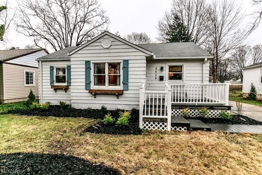Charming cottage-style home tucked into the heart of Fairview Park. This rehabbed beauty has more than meets the eye! Don’t be fooled by the demure exterior; once in you are greeted with a quaint, yet spacious layout; an appealing & inviting space awaits. The living room has been adorned by a new custom shiplapped wall w/ electric fireplace; giving an instant welcoming feel w/ new eye-catching pendant lamp & all new recessed lighting this room screams to cuddle with your favorite book! Or if reading isn’t what you had in mind...the newly added butler’s pantry w/ beverage fridge makes for the perfect spot to entertain guests; located just off the kitchen dining area w/new lower cabinets & open shelving. The kitchen boasts a stunning vaulted ceiling w/ newly added beams, flooring, SS appliances, quartz countertops, decorative patterned & subway tile backsplash, stainless range hood & floating shelves! A new tracked door reveals the laundry rm which includes W/D & stationary tub. Two cozy
