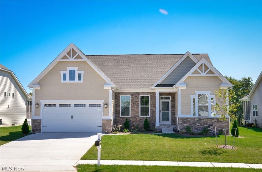 This brand new sprawling ranch is located in the only new home community in Lake County with prestige, low maintenance and spacious sites. Landscaping and Irrigation included!   This gorgeous home is located on a walk out site with wooded views of a protected conservation area.   Enjoy an open concept and gorgeous hardwood through-out the first floor.  Enjoy cooking in a large gourmet kitchen with stainless steel energy efficient GE appliances, an enormous gourmet island with granite counter tops and upgraded maple cabinetry providing tons of storage.   Sit back and relax in your sun-filled morning room year round! The kitchen opens in to a spacious family room with a cozy stone fireplace and tons of natural light from huge windows.     Other features of this home include;  a walk out finished basement with a full bedroom and bathroom; a formal dining room, and an owner’s suite with luxury private bath featuring granite, upgraded cabinetry and double sinks, a walk in shower and a walk