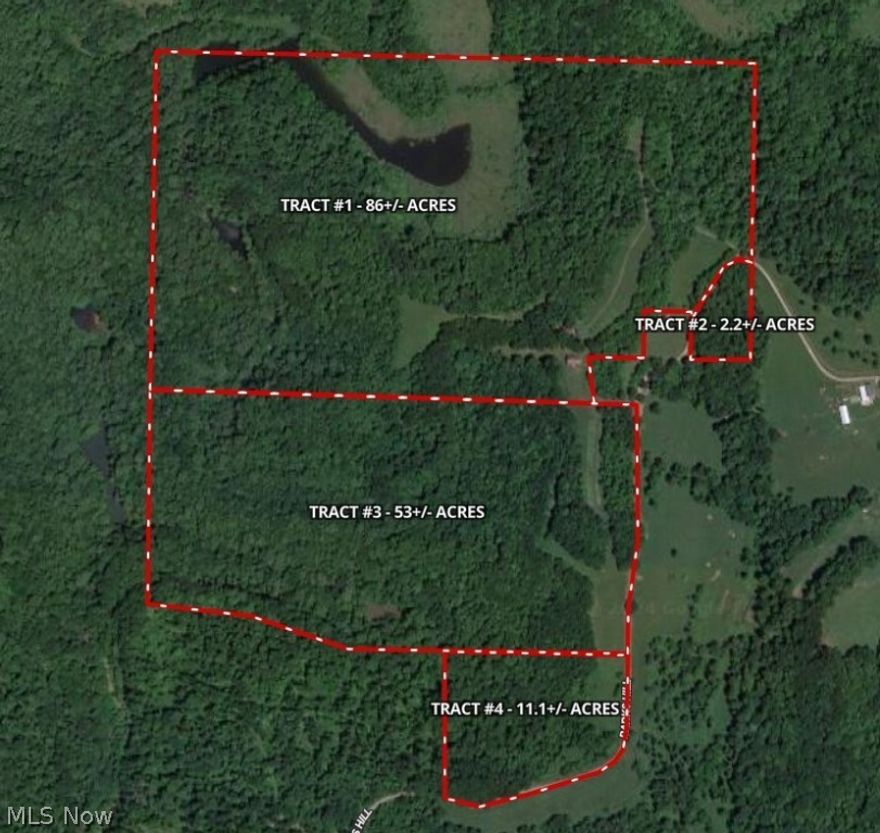 ABSOLUTE AUCTION!! These 152+/- acres offer a wide array of possibilities.  The current owners have used this property as a vacation home/weekend get-a-way since the early 90’s.  There are trails throughout and areas ideal for food plots.  There is a five-acre stocked pond, mature trees, a beautiful cabin, garage, and panoramic views in an idealistic setting.  If you are in the market for a get-a-way home, weekend property, hunting or recreational ground, or even a place to build – this property will probably satisfy your wants/needs.    You will not be disappointed.  The tract breakdown is as follows:  TRACT #1 – 86+/- acres with the home/cabin and garage.  This approximate 1700 sq. ft. cabin which has a finished basement is ideal for permanent living or a weekend get-a-way.  This home has a covered deck, 2 large bedrooms, 2 full baths, gas or wood heat, a full kitchen, a family area w/ another setting room and so much more.  This home was meticulously built by the current owner and her deceased husband.  It is solid, and you need to see it to appreciate.  There has recently been a new roof and other updates.  There are a few items that needs a few final touches (trim, bath tile, and a few more minor details) to completely finish this property.  Also on this tract is the garage for ample toy or equipment storage.  There is also a stocked 5+/- acre pond with trails and mature trees.  TRACT #2 – offers 2.1+/- acres of wooded acreage.  TRACT #3 – is 53+/- acres of mostly wooded acreage with about 5 acres of field.  TRACT #4 – is 11.1+/- acres of wooded and open acreage.  These tracts will be offered individually, and as a whole and/or combinations – whichever way brings the most money is the way they will be sold.  OPPORTUNITY KNOCKS!!!  

INSPECTION DATES:

TUESDAY, APRIL 16TH FROM 4:00 - 6:00 P.M.

TUESDAY, APRIL 23RD FROM 4:00 - 6:00 P.M.

-PLEASE FEEL FREE TO WALK PROPERTY AT YOUR OWN RISK AND CONVENIENCE-