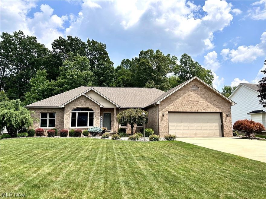 Welcome to your dream home! Nestled in the prestigious Oakwood Estates neighborhood, this impeccably-kept 3 bedroom, 3 bath ranch is the epitome of contemporary elegance & upscale living. As you step through the front door, you are greeted by a flood of natural light flowing through the spacious, open layout. With beautiful French doors that provide peace & privacy, the office/study is the perfect place to work or read. The expansive great room, adorned with large windows & a gas fireplace, invites you to unwind in style. The updated kitchen, equipped with high-end appliances & a stunning granite island, is a chef's delight. It offers formal & informal dining spaces at either end. The primary bedroom provides a walk-in closet and spa-like ensuite bath with dual sinks, soaking tub & separate shower room. The two guest bedrooms & full bath are also generously-sized, perfect for family & visitors. The finished basement is an entertainer's paradise! Adding an additional 1,600 sqft of impressive living space, here you'll find a wet bar with sleek granite countertops, refrigerator, ice maker, dishwasher & 42 bottle dual zone wine storage. Plus, there is a large lounge area with a home theater system, gaming area, workout/flex room & full bath. It is THE place to host movie night or wine club. In the summer, gather on the large outdoor patio complete with 16x28 inground heated swimming pool, pergola & built-in firepit with seating area. Every need & desire is met here!