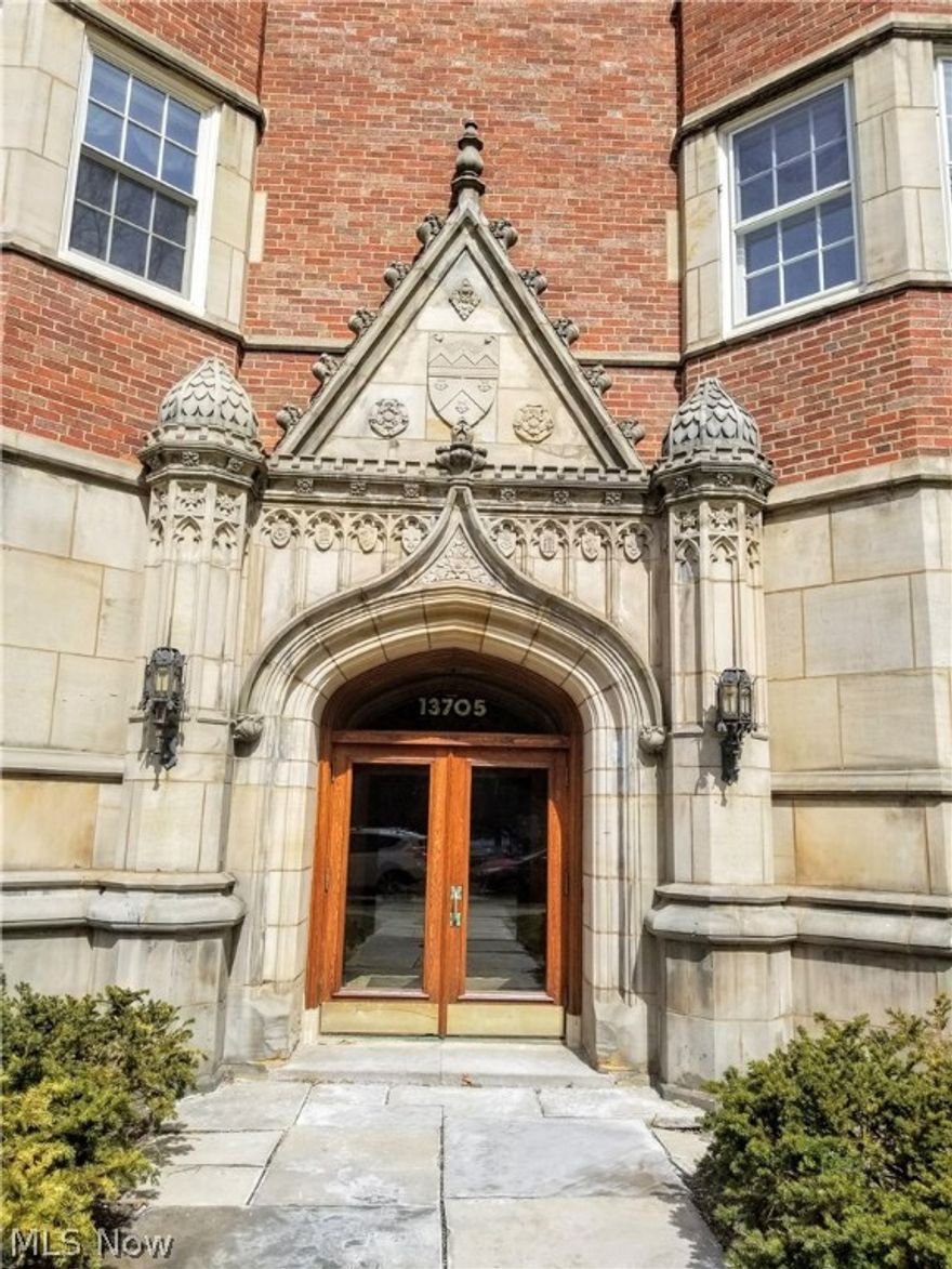 New York style luxury living at desirable Shaker Square! An historical landmark, the architectural detail throughout pleases the eyes and adds to to the extensive list of ammenities offered by Moreland Courts.  This first floor ranch has three well sized bedrooms plus an additional office.  Grandiose hardwood floors glimmer throughout. The elegant living room has a wood burning fireplace and is surrounded by finely crafted molding.  The family room has built ins for all your storage needs.  The light and bright kitchen has ceramic floors, Corian countertops and built in appliances. Check out the built in butler's buffet!  Highly desirable in suite laundry is located conveniently off of the kitchen. Formal dining room for elegant and graceful entertaining.  Master suite is not to be missed.  High ceilings and an attention to detail!  Master bath has stand up shower. There is a full, walk in closet with built in vanity and full sized mirrors.  And if the walk in closet is still not enoug