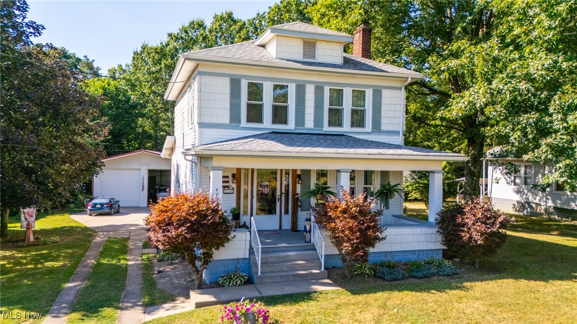 Charming 1945 Two-Story on 1.33 Acres. You’ll fall in love with this classic two-story home, lovingly maintained by the same family since 1972. With 1,552 sq. ft. of living space plus a full unfinished basement (28x22), it offers just the right amount of room—comfortable, not overwhelming. Inside, you’ll find A bright eat-in kitchen and formal dining room; A spacious 23x14 living room; Convenient first-floor laundry and full bath; Three bedrooms and another full bath upstairs. The owners have kept this home in excellent condition, completing many important updates: High-efficiency gas furnace & heat pump (2011); Remodeled back porch with new windows & overhang (2017); New carpet (2020); Roof & gutter guards (2022); All new windows (2024) Porch lovers will adore this property: a cozy 16x10 back porch you’ll never want to leave, plus a welcoming 24x8 front porch perfect for relaxing. For hobbyists or collectors, the 48x30 garage (1,440 sq. ft., built in 1989) is a dream come true—room for cars, tools, an RV, or whatever you need. And if that’s not enough, there are two 10x10 storage sheds. Homes like this rarely come on the market. If you’re reading this, don’t wait—call your agent today and schedule a showing!
