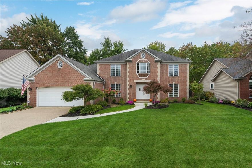 Pride of ownership shows throughout this custom built Latina Homes colonial! Located on a picturesque Strongsville lot this 4 bed, 2.5 bath home boasts nearly 3000 sq ft of living space with a stunning open concept floor plan. Entering through the double front doors you are greeted by a charming foyer that accesses both the formal living and dining rooms. A short walk down the hall takes you to the expansive family room, featuring a gas log fireplace, bamboo floors and double doors with patio access. Off of the family room, a private office is perfect for those that work from home. Chefs will adore this large kitchen full of natural light from the garden window. Stainless appliances, tile backsplash and a large kitchen island with prep sink complete the space. Additional first floor features include a laundry room with washer, dryer and a half bath for guests.  Moving upstairs you will find a large primary suite with vaulted ceilings, his and hers walk in closets, and double French doors that can be used to access a nursey or second office. An ensuite master bath features a jetted tub, sky light and double vanity.  The 2nd floor also features 2 additional bedrooms and a large full bath with double vanity. Outside the home spend your summer entertaining in the beautiful backyard complete with a large paver patio with fire pit and fruit tree. Additional features include an oversized garage and driveway and recently serviced sprinkler system. Updates include High efficiency HVAC with smart home features (2018), front walk way(2023),Hot water tank(2020),Roof(2008)