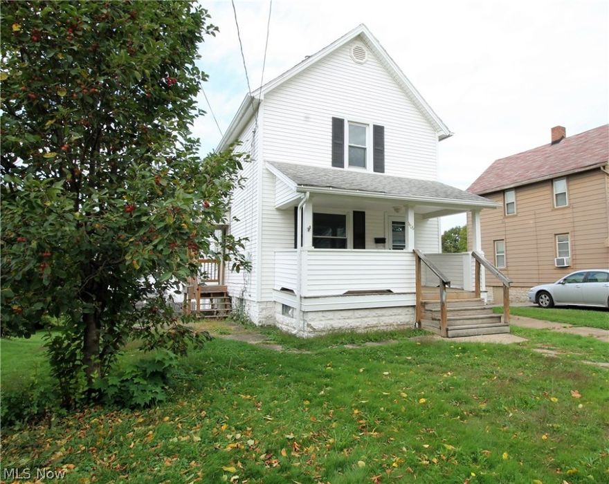Welcome to this charming three bedroom, one full bath offering a front covered porch to sit out and enjoy. Come on into the bright living room, dining room with newer flooring. The kitchen has newer cabinets, newer flooring and open to the dining room. Upstairs you have three bedrooms, and one bright, full bathroom offering a newer tile shower. There is a full unfinished basement. The fabulous large partially fenced in backyard has tons of room for entertaining, or just enjoying. Property is close to baseball fields and a park. Precious memories begin right here!