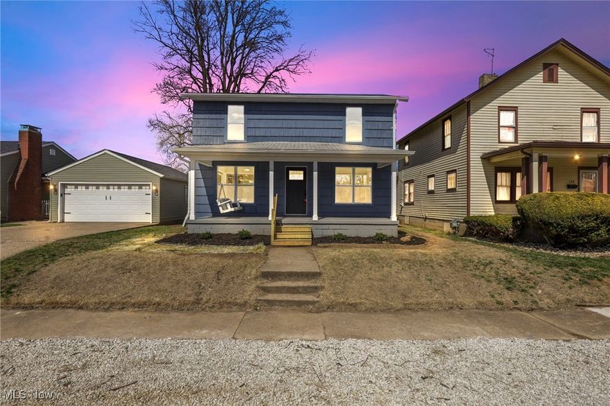 Step into this beautifully renovated home, updated from top to bottom! Taken down to the studs and completely redone, this home blends modern updates with timeless charm. Relax on the inviting front porch, complete with a cozy swing. Inside, the living room offers a bonus area for added versatility. A galley kitchen features a pantry, with first-floor laundry, half bath, and primary suite with walk-in shower provides convenience. Upstairs, you'll find two bedrooms with expansive walk-in closetsâ€”perfect for additional living space, such as an office, reading nook, hobby area, or prayer room. The full walk-up basement includes a new hot water tank and newer HVAC system. Outside, enjoy a backyard leading to a 2 car detached garage with alley access. Thoughtfully updated with love!