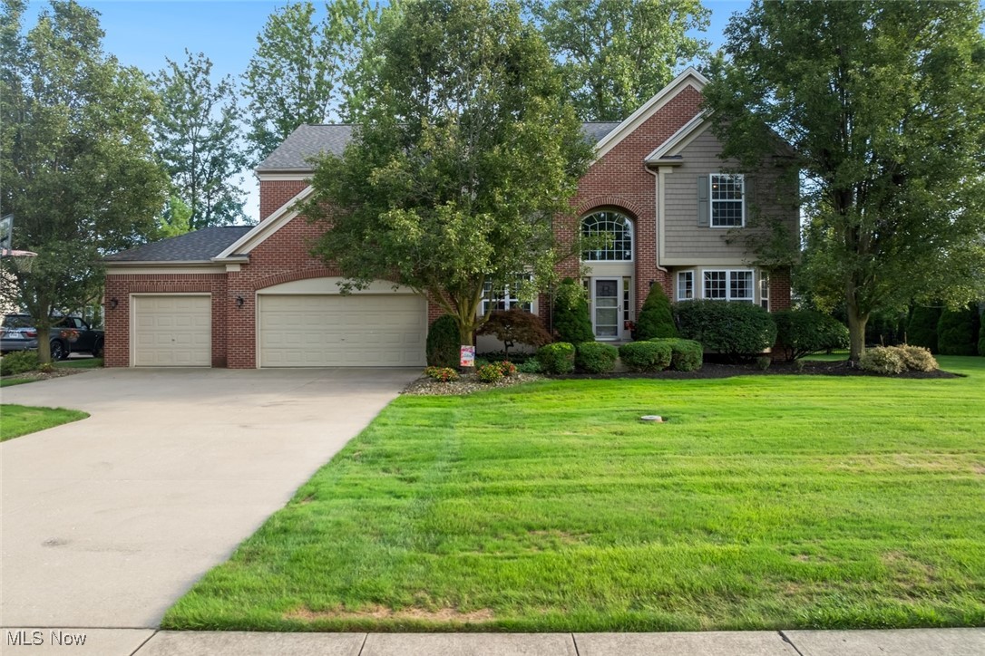Welcome to this beautiful brick-front Colonial home offering over 3,000 sq. ft. of living space in one of Avon's most desirable neighborhoods, Highland Park. Featuring 4 spacious bedrooms, 3.5 baths, and a 3-car garage, this home blends elegance, comfort, and functionality. Recent updates include a new roof in 2022 and a new dishwasher in 2024, giving peace of mind and convenience for the new owner. Step inside the two-story foyer and you'll immediately notice the impressive double staircase, one side off the foyer and the other conveniently off the kitchen. The main floor offers versatile living space, including a formal living and dining room, a private office with double French doors, a soaring two-story family room with fireplace, and a bright morning room off the eat-in kitchen. A first-floor laundry and half bath complete the main level. Upstairs, the primary suite is a true retreat with vaulted ceiling, two walk-in closets, and a luxurious en suite bathroom featuring dual sinks, a soaking tub, stand-up shower, and private water closet. A second bedroom includes its own private bath and walk-in closet, while the third and fourth bedrooms are generously sized and connected by a Jack-and-Jill bath. The partially finished basement adds even more living space with a recreation area, a workout room as they have it set up, and plenty of storage. Outdoors, enjoy summer evenings on the stamped concrete patio and beautiful landscaping. The yard has an irrigation system to help with those hot months in the summer. Highland Park residents enjoy community amenities including a pool, playground, walking paths, and a scenic pond. With its ideal location, spacious floor plan, and exceptional neighborhood, this home is truly a must-see. Schedule your private showing today!