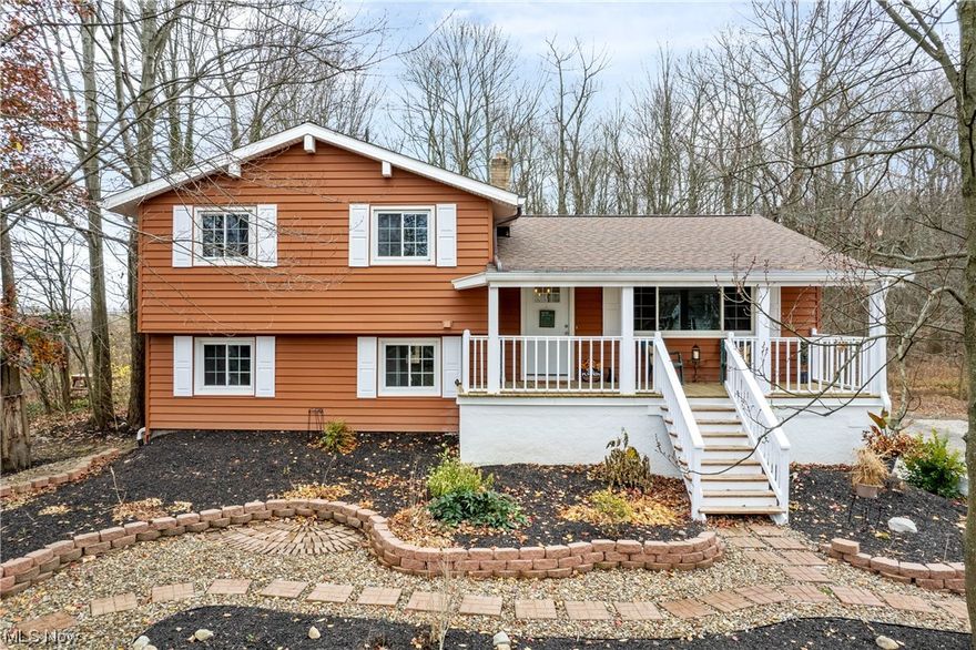 Located in the coveted Sharon Township within the Highland School District is this completely renovated home that offers ultimate privacy! Sitting on 2 secluded wooded acres this home has 4 bedrooms/1.5 bathrooms, and ample amount of living space including two living/family spaces . The lot also has a quarter acre pond, and koi pond!  The professional updates are endless with this home, including new furnace (2023), new hot water tank (2023), New front deck with extended roof added (2023), Electrical updated (2023), all new carpet and LVT flooring throughout (2023), both bathrooms completely renovated (2023), all landscaping redone (2023), new insulation of whole home (2023) AND MANY MORE TO LIST! All you need to do is move in! Enjoy low taxes and quick access to I-71, I-77 and all major shopping. This beautiful home must be seen to be appreciated with all it has to offer!