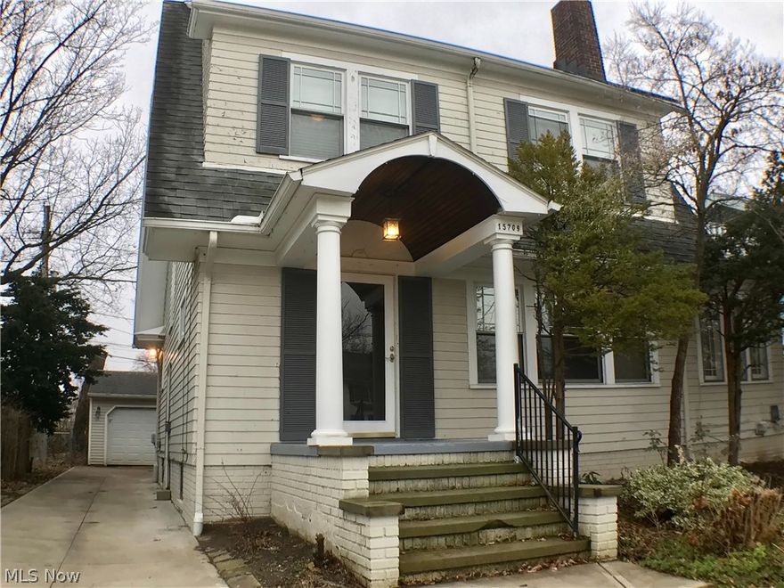 Lakewood colonial 3 bedrooms, 1 bath has been updated and upgraded and absolutely charming beautiful woodwork. Includes a charming den or sunroom. Fireplace in living room and rec room. Generous room sizes. Beautiful rec room with wood floors, fireplace and thoroughly remodeled bathroom. Spacious eat-in kitchen. Kitchen appliances include stove, refrigerator and a dishwasher. Large formal dining room. Detached garage. Bedroom on the 3rd floor bedroom has built-in bookshelves and much storage. Two of the second floor bedroom have sun porches adjoining. Built-in linen cabinet in second floor hall. Also includes a washer and dryer. Tenant pays all utilities.