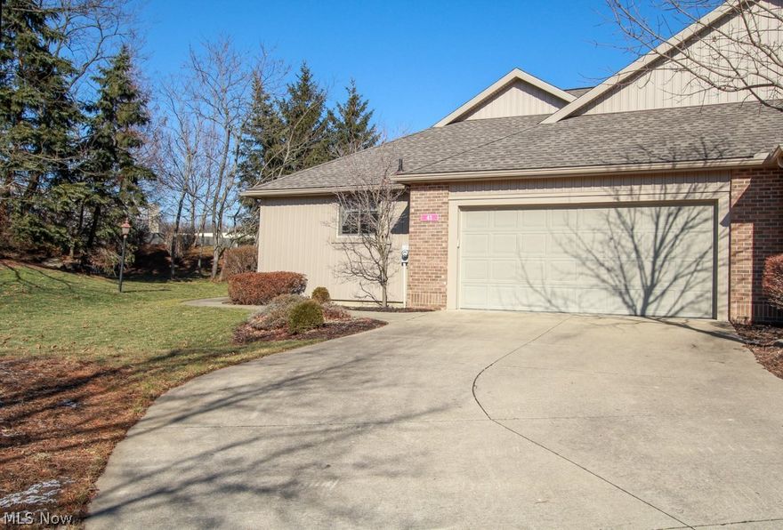 One floor living!  Great Ranch Condo in a private setting.  Cathedral ceilings in living room with gas fireplace. New roof and siding.  Nice secluded deck off living area.  Full basement.