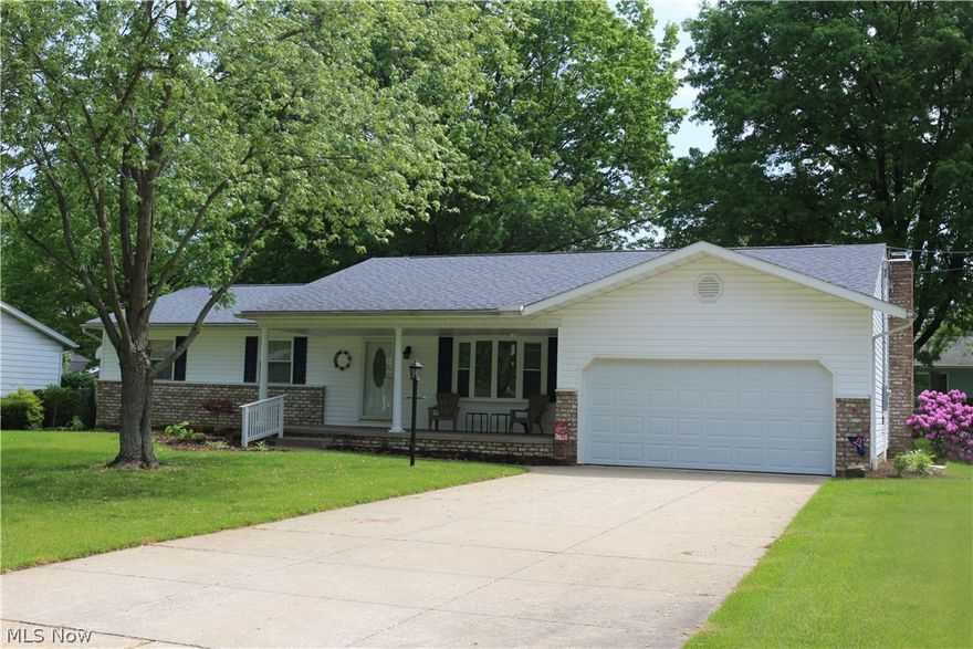 Everything updated and ready for new owner.  3 bedroom, 2 bath Ranch with master bath.  New patio doors off family room to new deck.  New bay window in formal living room.  Corian kitchen counters, stainless steel appliances, wood floors, backsplash.  All windows updated.  Bath vanity, tile floors, lights, ceiling fans.  Waterproofed basement.  Fireplace has gas logs.  New glass doors.  New furnace, A/C, H2O.  Neat, clean basement great for rec room.  Too many updates to list.  Just see.