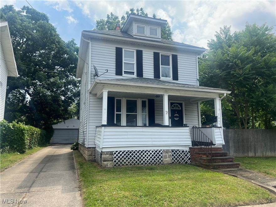 Charming Colonial in North Hill! This 3-bedroom home offers an inviting covered front porch, spacious eat-in kitchen, and a cozy living space perfect for everyday comfort.  Refrigerator, Stove, Microwave, Washer, & Dryer included.  Enjoy the outdoor backyard with fencing, back deck and patio for entertaining, and an oversized 2-car detached garage. Many updates: Furnace (2024), Hot Water Tank (2024), newer vinyl windows, wood look luxury vinyl flooring throughout make this home move-in ready. Basement with additional shower, utility sink, and glass block windows. Conveniently located near restaurants, parks, shopping, and highways.  A must to see!