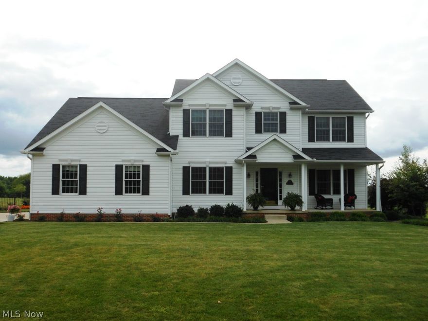 Remarkable property located on 2.6 acres with a 16 x 20 barn and stocked 1/4 acre pond.  The home offers 3 BD, 2.5 bath, 2.5 car garage and over 3,000 sq. ft. of living area including the finished lower level.  The beautiful gourmet kitchen is fully applianced and has corian tops, center island, tons of cabinets and also has a walk-in pantry.  The first floor has a laundry, formal dining, dinette, family room, living room, office with french doors, 1/2 bath, 9' ceilings, wide base and crown molding.  The master bedroom is enormous with an attached glamour bath complete with a garden tub, shower, double vanities and a walk-in closet.  The approximately 500 sq. ft.  finished lower level offers a media room as well as another area that could be used as a craft/game room.  Enjoy the sunrise from your 16'x16' covered porch overlooking the stocked pond.  Too many amenities to list them all!