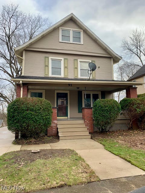 Welcome to this charming remodeled four-bedroom, 2,224 square feet colonial home close to Highland Square.
Come on up to the covered porch where you can sit out and enjoy your morning cup of coffee. You enter into the living
room, dining room, and kitchen. New flooring and carpet throughout. Beautiful white, bright kitchen which has been
completely remodeled with new cabinets, countertops, tiled backsplash and appliances. First floor bedroom and
remodeled full bathroom with tile surround and new vanity. Upstairs offers three more bedrooms, and a remodeled full
bathroom with tile surround and new vanity, and laundry area. Also, upstairs there is a room offering a bar/island, fridge,
plenty of room to add a table. The clean basement has more room for storage, work out area, etc. All you have to do is
move right in! Could also be used as a great rental investment opportunity!