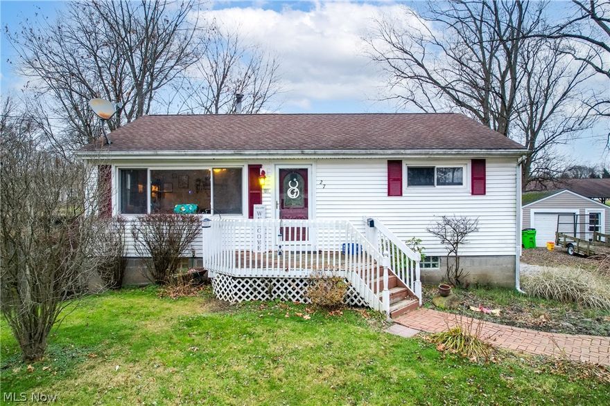Welcome to 27 2nd Ave in Mogadore! This home is a 3 bedroom ranch with walkout basement, 1.5 baths, 2 car garage, and large fenced backyard. Schedule your tour today!