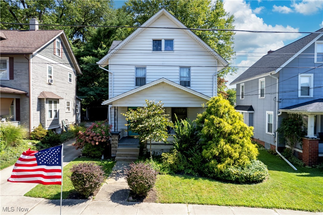 Welcome to this charming, vintage home that beautifully blends old-world character with modern updates. Nestled in a prime location just moments from shopping, schools, and all the conveniences of the downtown area, this property offers the best of both worlds. The home retains its classic American appeal with original hardwood floors, intricate moldings, and timeless architectural details, while recent updates provide peace of mind. Big-ticket items such as the roof shingles, furnace, water heater and electrical panel have been addressed, setting the stage for the next owner to enjoy both comfort and style. The first floor has a spacious living room and dining room and the kitchen provides ample storage, and wonderful breakfast area. Upstairs you will find 3 nice sized bedrooms and a full bath. The basement has an abundance of storage. Off-street parking and a private fenced yard make this home even more desirable. If you're seeking a property with character, convenience, and room to make it your own, this is a must-see!