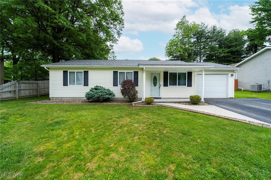 Welcome to this beautifully updated 3-bedroom, 1-bath ranch offering comfort, style, and peace of mind. Nearly everything is NEW—from the hot water tank (2022) to the roof and siding (2017). Step outside to enjoy the curb appeal of a brand-new walkway, front porch, fresh landscaping, and a fully fenced backyard complete with a new patio—perfect for relaxing or entertaining.

Inside, you’ll find fresh paint throughout, brand-new LVP flooring, and plush carpet in the bedrooms. The kitchen and living areas are enhanced by all new light fixtures and ceiling fans, while the modern appliances (including washer and dryer) stay for your convenience.

Additional features include a 10x10 shed with loft storage, new shutters, new windows, and new doors. This home is truly move-in ready and shows pride of ownership at every turn!