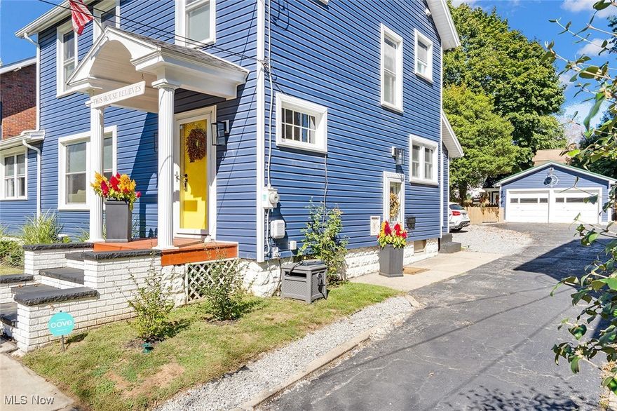 Welcome to this beautifully maintained and lovingly updated 3-bedroom, 1.5-bathroom home filled with warmth, character, and charm! From the moment you step inside, you'll be captivated by the gorgeous hardwood floors that flow throughout the entire home, and the abundance of natural sunlight streaming into every room. The completely renovated kitchen is amazing – modern and stylish with all appliances included, plus a sunny nook featuring the cutest built-in bookcase that adds even more personality to the space. The cozy living room offers a charming fireplace flanked by built-in bookshelves, creating the perfect place to relax or entertain. Off the formal dining room, elegant French doors lead you to a stunning back deck, ideal for morning coffee or evening gatherings. The fully fenced backyard is your own private oasis, a beautiful paver walkway to the finished quaint cottage—perfect for a home office, art studio, workshop, or whatever your heart desires! It is truly a show stopper! This home is as practical as it is beautiful, boasting newer windows, siding, furnace, central air, and hot water tank—all the major updates are already done for you. Located in the picturesque small town of Salem, Ohio, you’ll also enjoy the huge benefit of a 15-year tax abatement, making this home as smart of an investment as it is a dream to live in. Don’t miss the opportunity to own this one-of-a-kind gem—schedule your showing today!