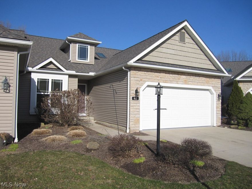 Almost new! Built in 2008 this Ranch condo offers first floor living plus! Vaulted ceilings, open floor plan. Finished walk-out lower level and upgraded sunroom and deck on first floor. Private wooded backyard. Kitchen features custom cabinets and granite countertops with island, all kitchen appliances are included. Finished lower level has second master suite. Family room with walkout doors to patio. There is a huge finished bonus room that could be a game room, or just for storage. Large, adorable playroom on lower level as well. First floor features a luxury on suite bath and walk-in closet with custom closet organization. There is also a pond view from front of unit.