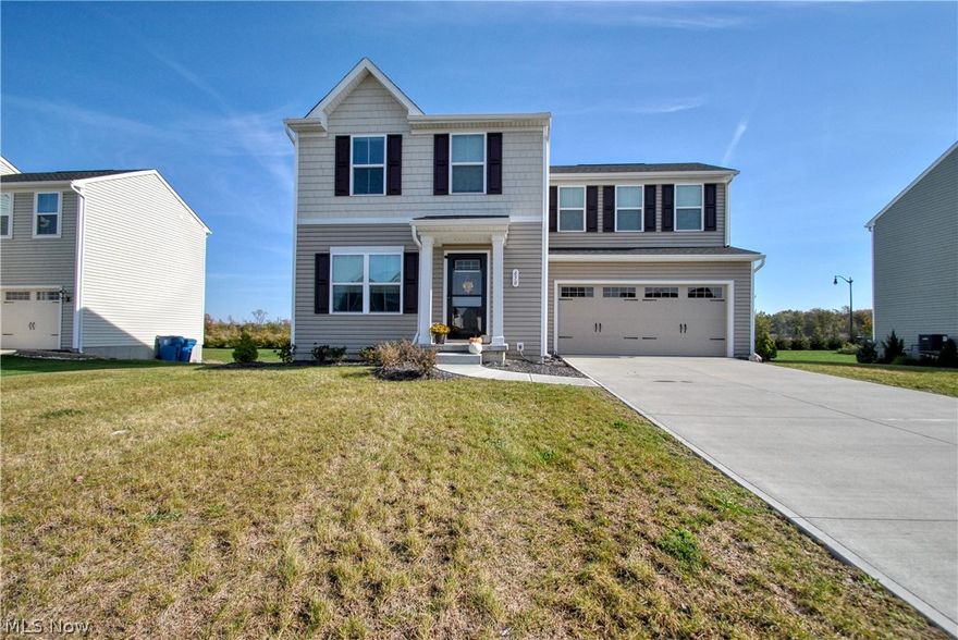 Why build when you can move into this 2020 Aspen-style colonial in Heisley Park?  Look at this list of upgrades from during and after the building process. 
Main floor 1/2 bath with upgraded faucet and vanity.
Master bathroom dual vanity with upgraded faucets, mirrors, and hardware.
Basement egress window and 3-piece rough in so it's ready for that lower bath.
Tongue and groove premium vinyl flooring throughout the main floor, master bedroom, and upstairs hallway.
Repainted after occupancy with Sherwin Williams Duration paint.
Premium cord-free blinds in every window,
Front storm door and added code lock.
Comes with an 8-year transferable warranty for major structural defects.
Ceiling fans in the living room and all bedrooms.
CAT6 Cable throughout the house with a cable management system in the basement.