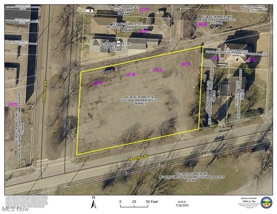 Commercially Zoned .76 of an Acre (Just over 3 Quarters of an Acre) with 250 Feet of Road Frontage on Pershing
Road and 175 Feet of Road Frontage on Lexington Avenue. Plus Approximately 250 Feet of Frontage on the Alley Behind.
Located across from the Muskingum County Fairgrounds on the Front and Across from the Site of the New $75m
Muskingum County Jail (which is currently under construction) on the Lexington Avenue side. All Utilities Available, (Water, Sewer, Natural Gas, Electric, High Speed Internet) Property is Level and Currently Asphalt Paved. ***Approximately 4 acres with two industrial buildings totaling 15,000 sq ft may be available for sale. The site has road frontage on Lexington Ave, Virginia St., and Dryden Rd. Property borders the new county jail site and is not currently listed.***