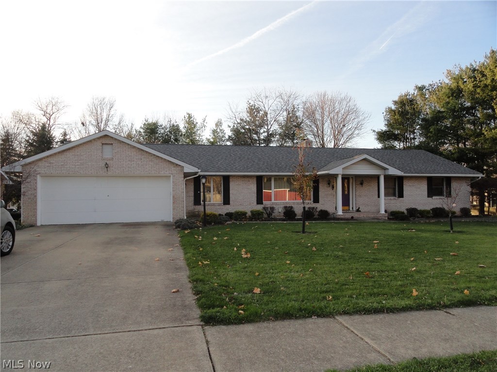 Custom built sprawling brick ranch in desireable Stow neighborhood. Well maintained and in excellent condition. Nice open floor plan with spacious rooms throughout. Foyer entry, formal living and dining, cozy family room with wood burning fireplace and heat-a-lator insert to add warmth when needed. Sliders to sun room overlooking semi private fenced backyard. Large kitchen with plenty of cabinets and a slider to the back patio. 3 bedrooms, 3 full baths. Master suite with double closets and private master bath. 1st floor laundry and two car attached garage. High efficiency furnace and AC in 2011. New roof in 06 with 40 year shingles. Full unfinished basement is clean and dry! Convenient location too.