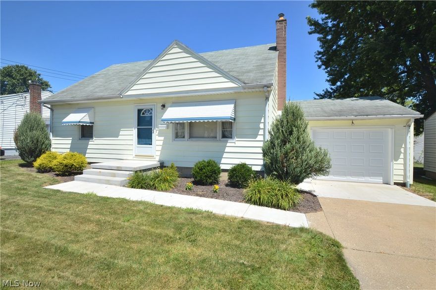 Well maintained 3 bedroom, 1.5 bath cape cod boasting over 1200 square feet of tastefully decorated living space. The main floor plays host to a large living room with new carpet, eat in kitchen with updated flooring and paint, 2 large bedrooms and full bath.  The second floor has large 3rd bedroom with built in storage and closet with original hardwood floors. Cute home and close to it all...Call today!