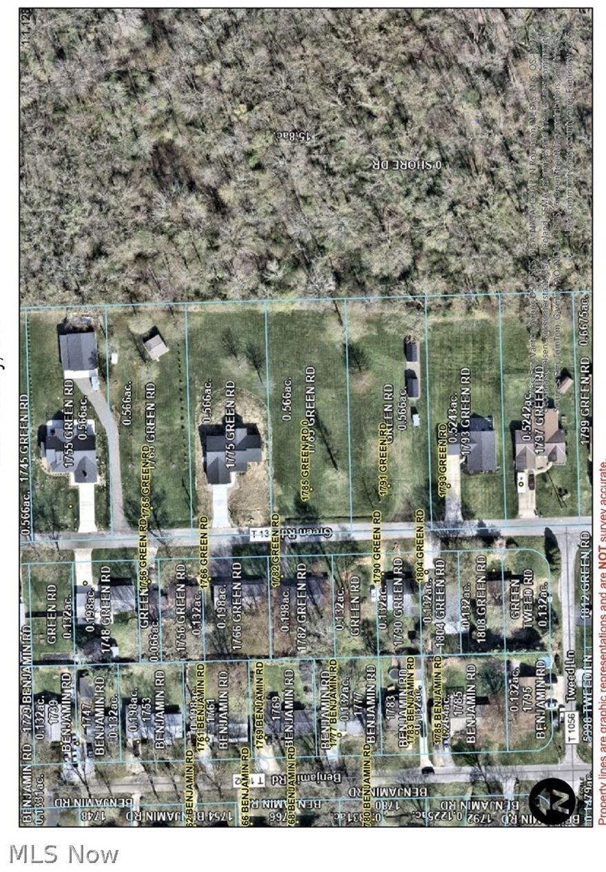 Situated near the northerly end of Green Road, a little south of Shore Drive and Lake Erie. 92 x 269' or .565 acre. Wide open so no clearing costs. Public water and public sewer available. Plenty of room to build a complimentary outbuilding or "play area."
The home adjacent to the north, 1775 Green Road, is also listed for sale and now available for immediate occupancy ... see MLS #5101220. Will sell lot or help arrange new construction - "build to suit" with experienced builder.