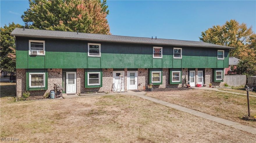 Don’t miss this rare opportunity to own a beautifully maintained 5-unit building just mnutes from all that Hartville has to
 offer. Each spacious unit features 2 bedrooms, 1.5 bathrooms, and a 1-car garage. Recent upgrades include a new roof
 and gutters, energy-efficient windows, and fresh exterior paint, ensuring long-term durability and curb appeal. One of the
 units has been completely gut renovated, per the pictures. The other 4 units are all long term tenants. With its central
 location, modern updates, and strong rental potential, this property is a fantastic addition to any investment portfolio. 4
 units are rented at $900 per month, the renovated unit is rented at $1350. Total rental revenue is $4950. Landlord pays
 common area electric ($87 per month), sewer ($260), trash ($120), insurance ($176). Great opportunity to add value!